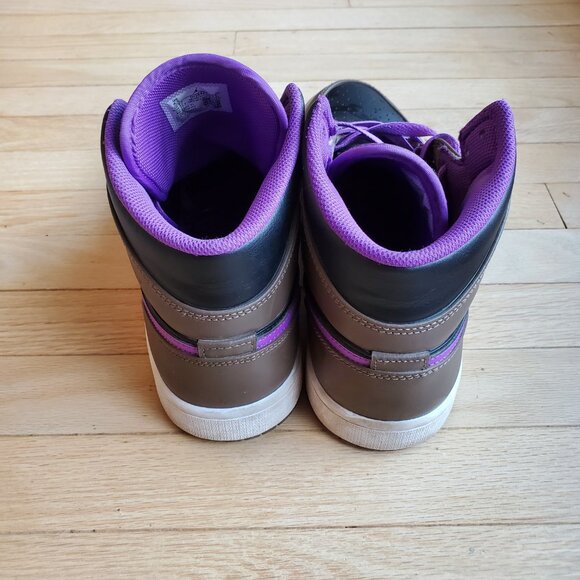 Nike Air Jordan 1 Mid "Purple Mocha" Palomino - Sz 9.5 (DQ8426-215) - Picture 3 of 6